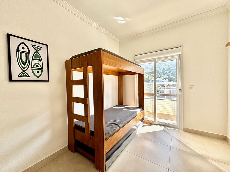 301_ Lindo apartamento 2 quartos c/ AC 200m praia