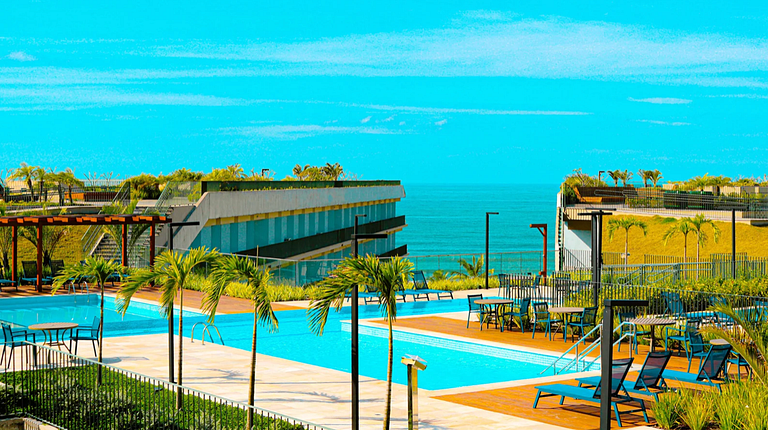 Resort DNA_ Amplo apto 2 suítes c/ AC e vista mar