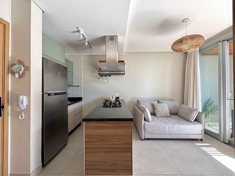 403_Ap 2 quartos pé na areia c/ vista sensacional