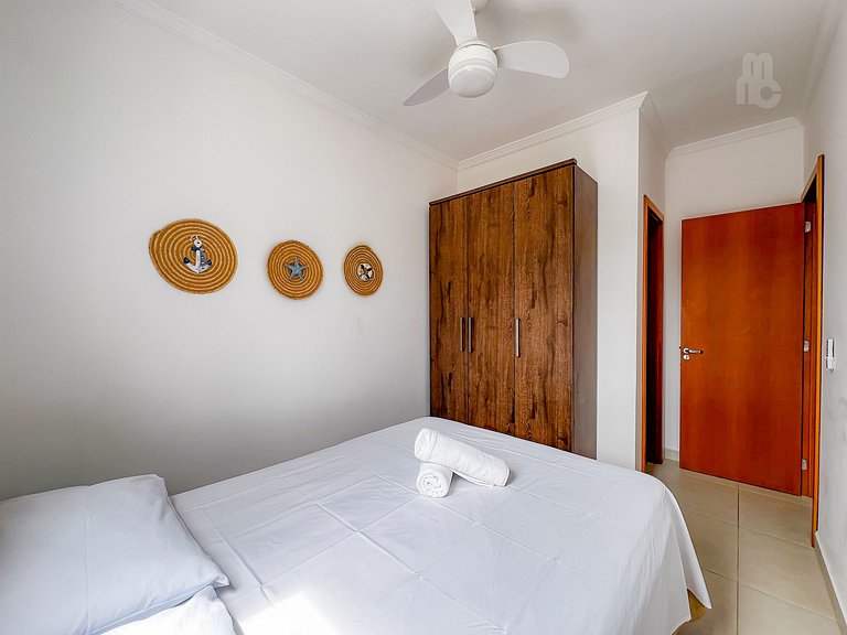 Recanto 210_Apto 2 dorms 100m da praia c/ piscina