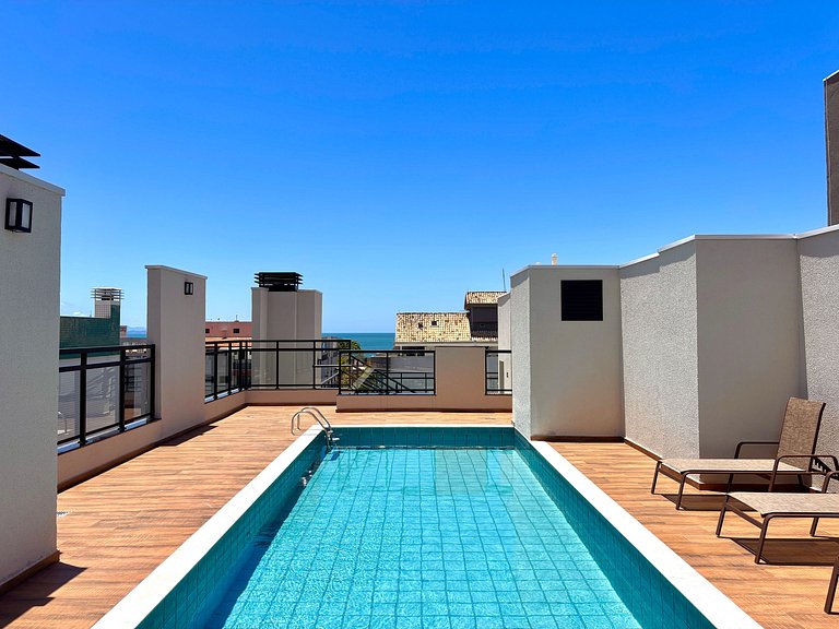 103_ AP novo c/ piscina vista mar 250m da praia